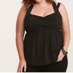 GUC Torrid Polka Dot Print Crisscross Babydoll
